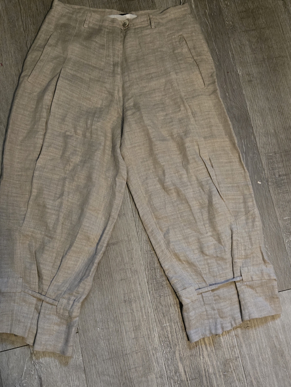 Animale Neutral-Tone Beigh Linen-Blend Chinos